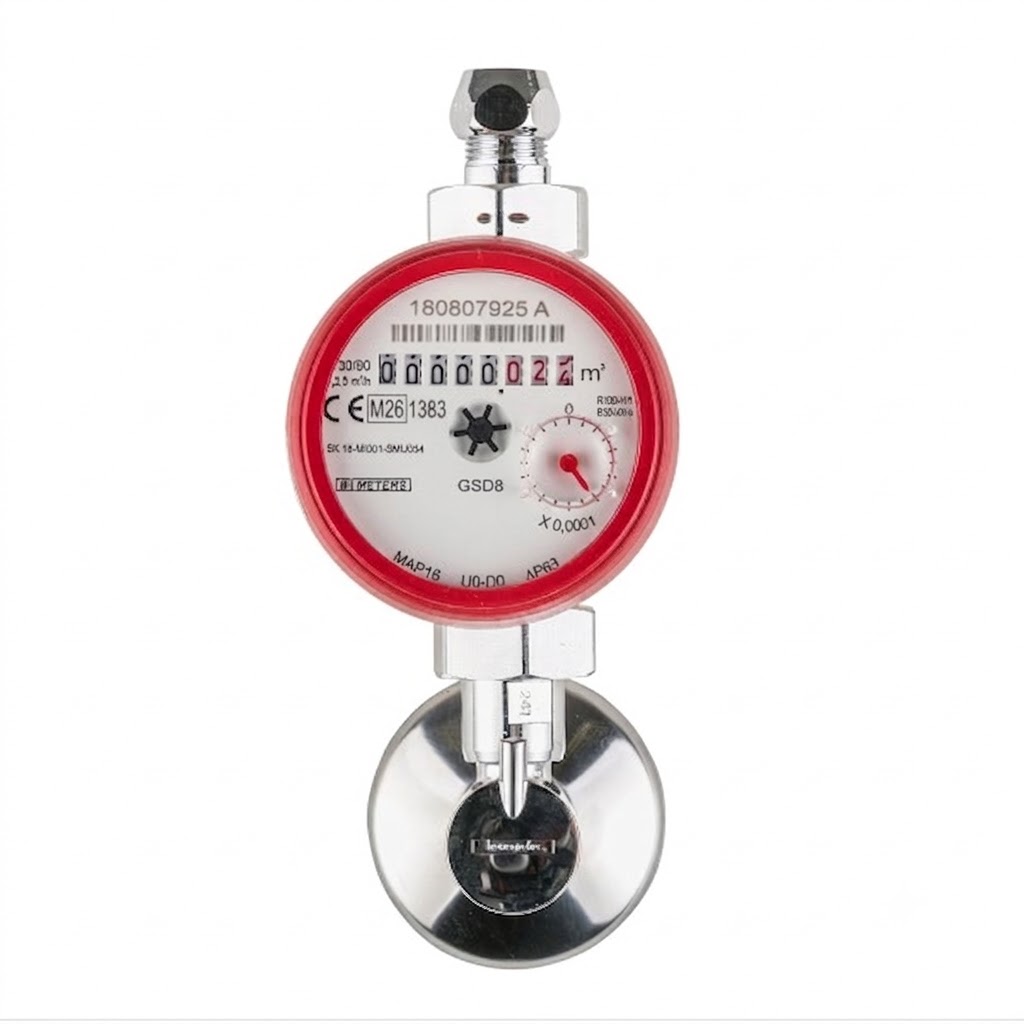 Eckventilzähler Warmwasser mit Montageset Eichung 2026
