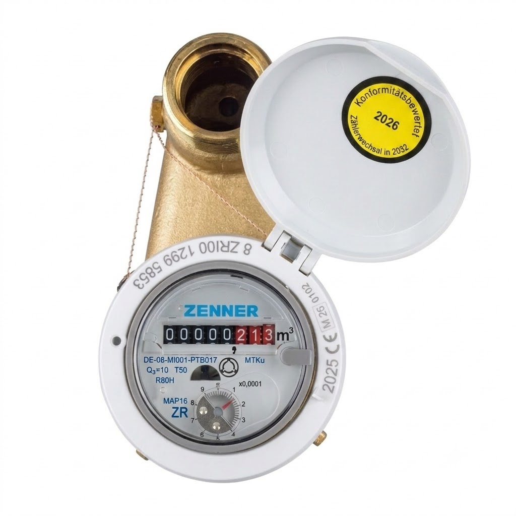 Eichjahr 2026 Steigrohr Wasserzähler MTKD-M-ST  Q3 = 16 für Kaltwasser 50 °C BL 150 mm  2 Zoll