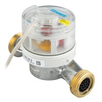 Wasserzähler von Zenner Q3 = 4 Kalt + Warmwasser / 1 AG / BL 130 mm mit Impulsausgang 0,5 Liter 