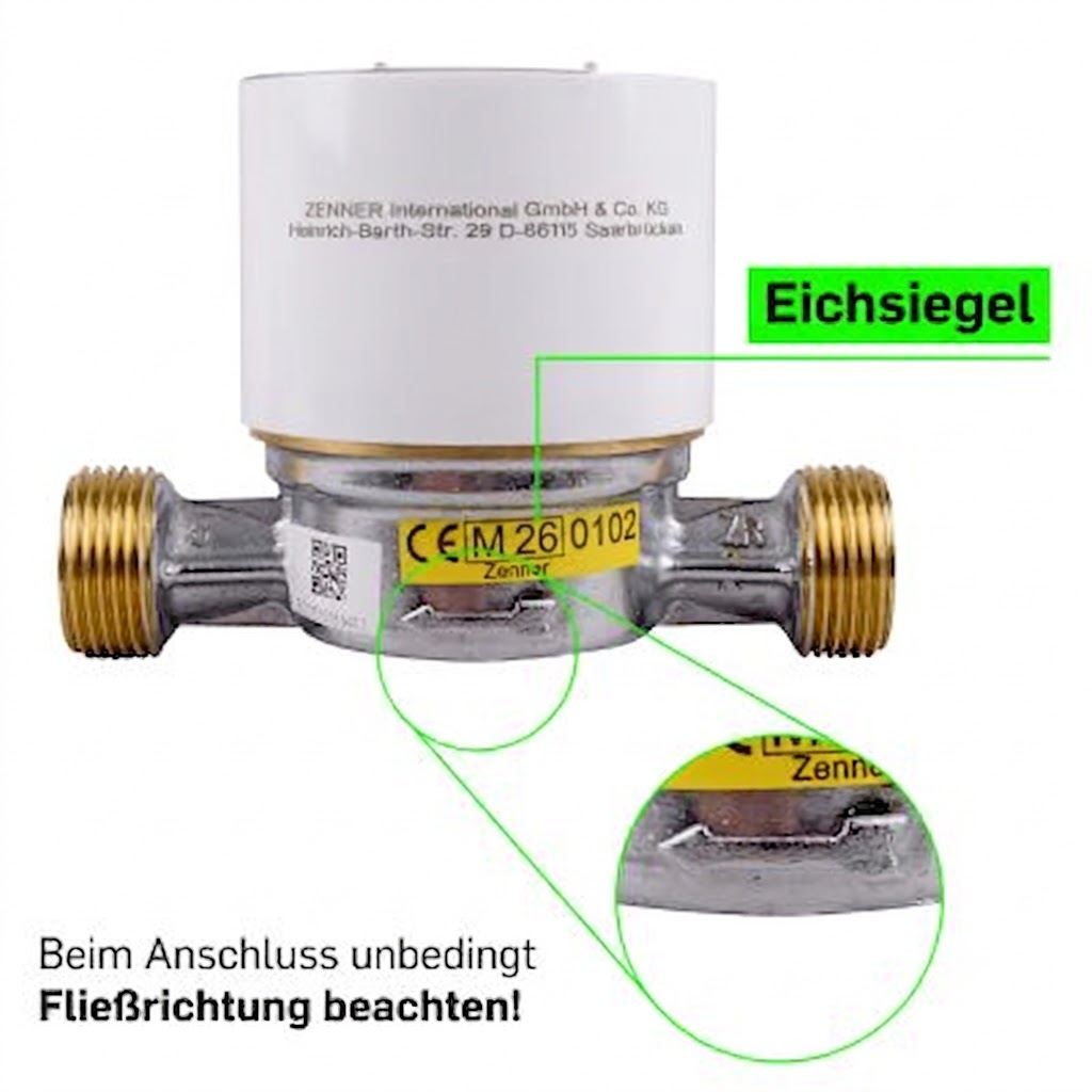 Kalt -Wasserzähler Q3 = 2,5 -110 mm - 3/4 AG  OMS-Funk 868MHz Eichung 2026