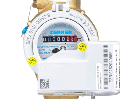 Fallrohr - Wasserzähler MTKD M  Q3 = 4  für Kaltwasser 50 Grad  105 mm 1" M Bus, Eichung 2026