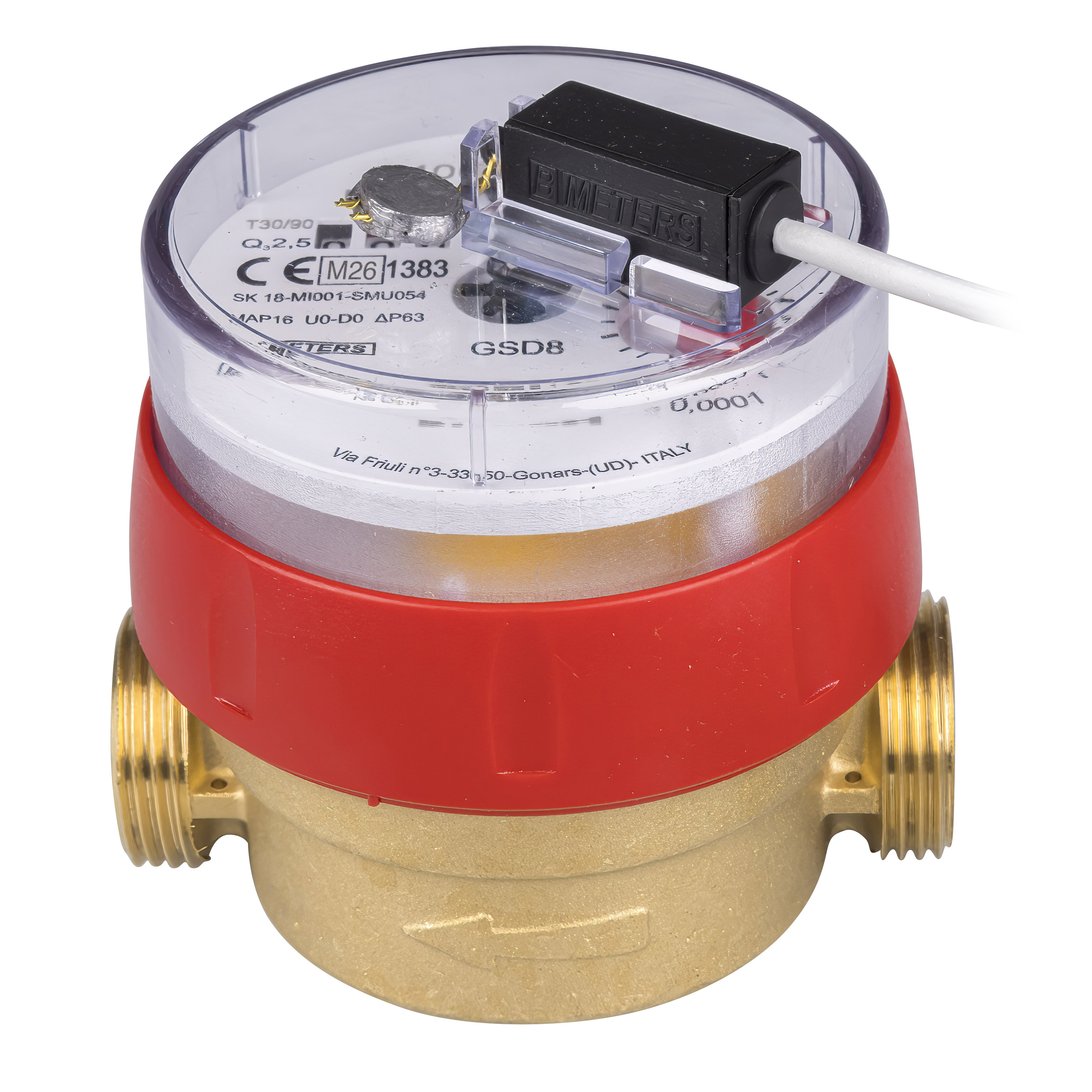 Spewa Warmwasserzähler Q3 = 2,5  3/4 AG - BL 80 mm mit Impulsausgang 1 Liter Eichung 2026