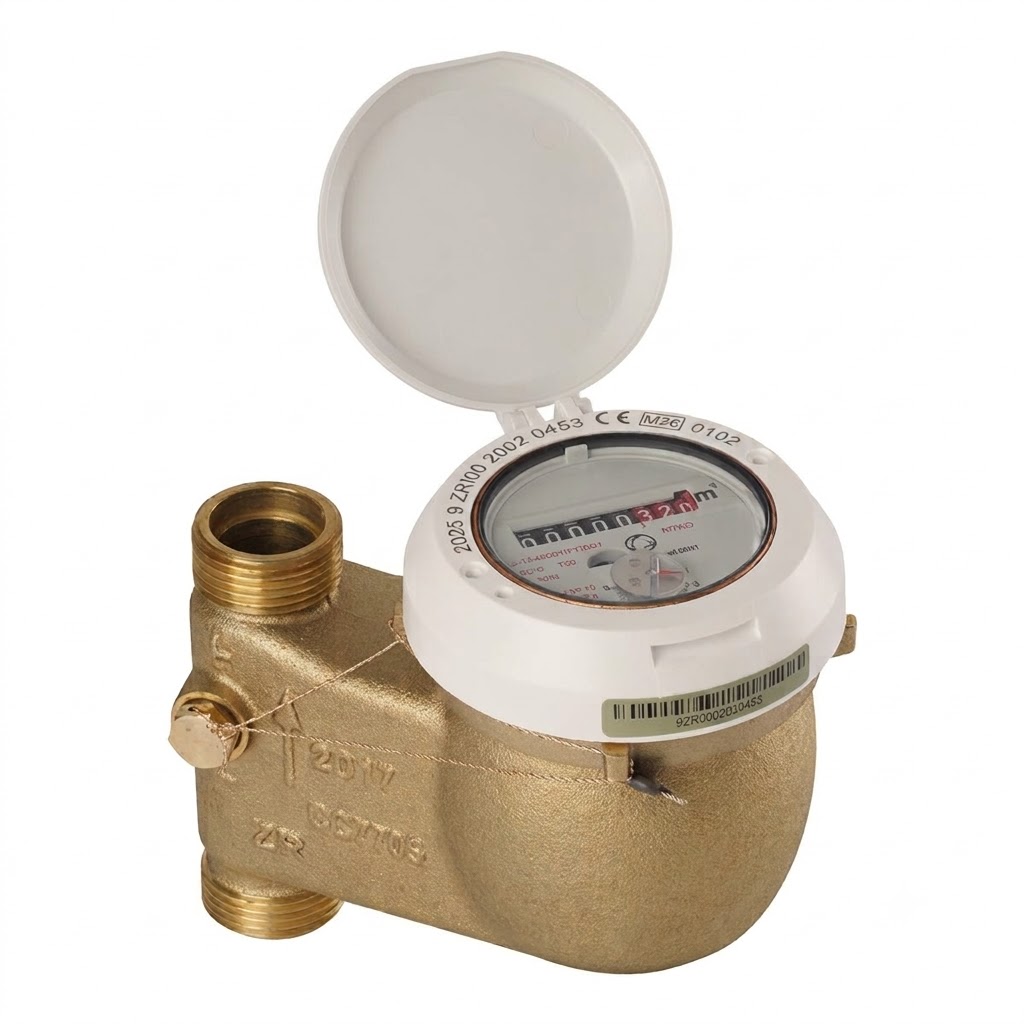 Eichjahr 2026 Warmwasserzähler MTWD-M-CC-ST Q3 = 10, 150 mm, 2 Zoll Senkrecht