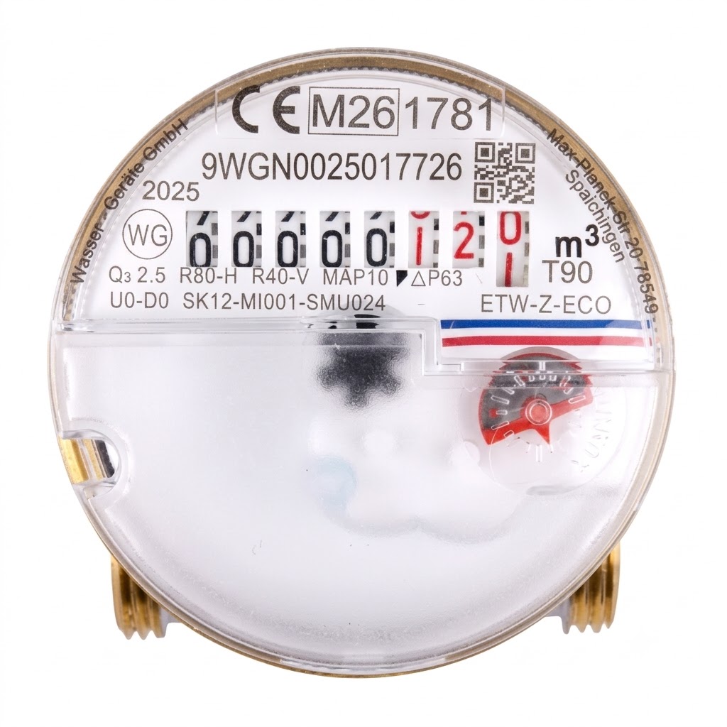 2026er Wasserzähler ET-MFS-ECO 60mm Baulänge Two in One für Kalt- und Warmwasser
