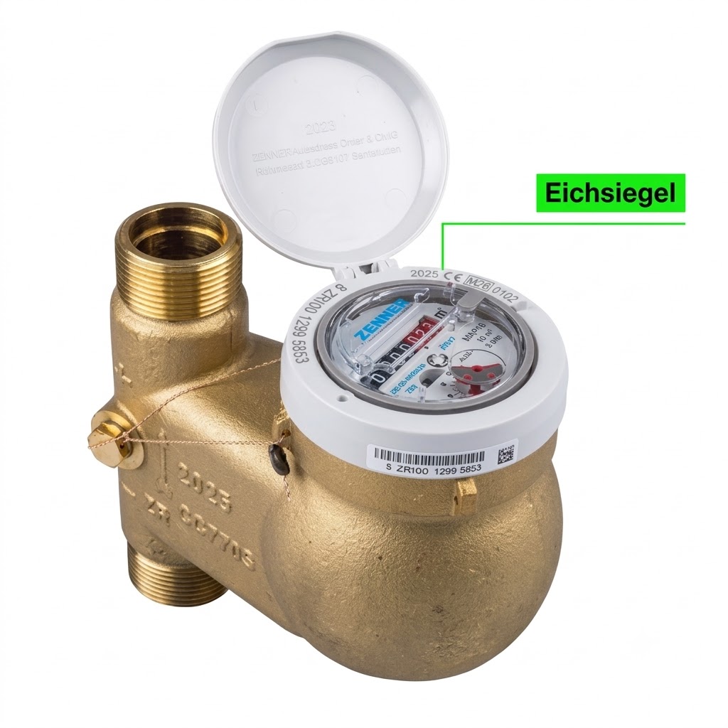 Eichjahr 2026 Steigrohr Wasserzähler MTKD-M-ST  Q3=10  für Kaltwasser 50 °C  150 mm  1 1/4 Zoll