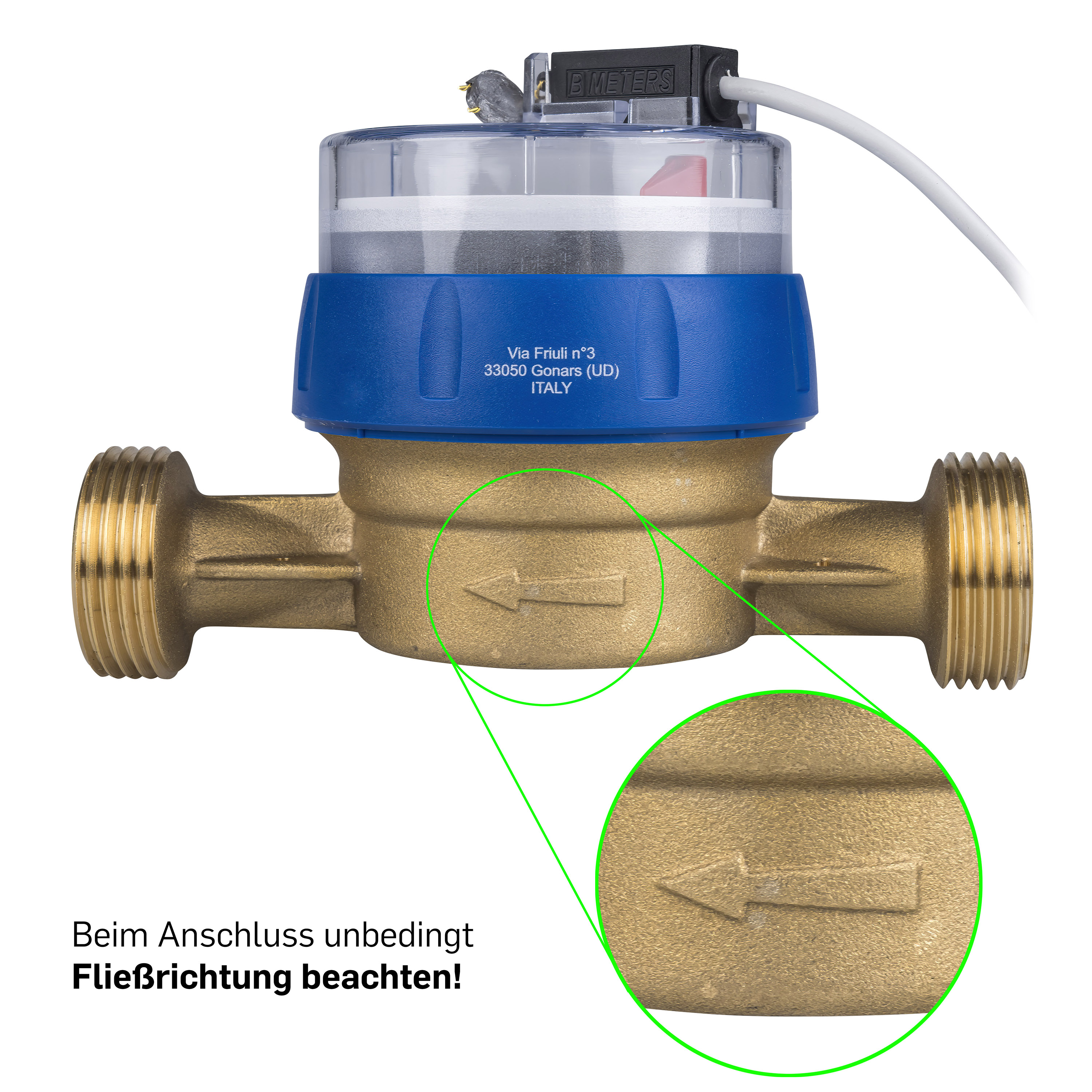 Spewa Kaltwasserzähler Q3 = 4 , 1 AG / BL 130 mm mit Impulsausgang 1 Liter Eichung 2026