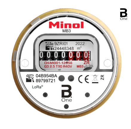 Minol / Zenner Modell B.One MB 3 passende Messkapsel Kaltwasser Q3 = 2,5 LoRaWAN-Funk 868MHz