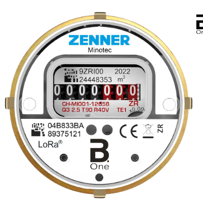 Minol / Zenner Modell B.One Techem TE1 passende Messkapsel Kaltwasser Q3 = 2,5 LoRaWAN-Funk 868MHz