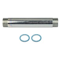 Doppelnippel (Zählerersatzstück) aus Stahl für Zähler BL = 190 mm DN 20, Nennweite G1" / R"3/4