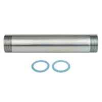 Doppelnippel (Zählerersatzstück) aus Stahl für Zähler BL = 130 mm DN 20, Nennweite G1" / R"3/4