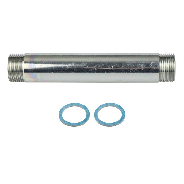 Doppelnippel (Zählerersatzstück) aus Stahl für Zähler BL = 190 mm DN 20, Nennweite G1&quot; / R&quot;3/4